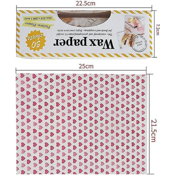 100 stk Food Wax Paper Wrap 2 Style