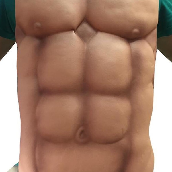 Fake Chest Muscle Belly Six Pack Abs Festtøj Pasform Rollespil Sjov