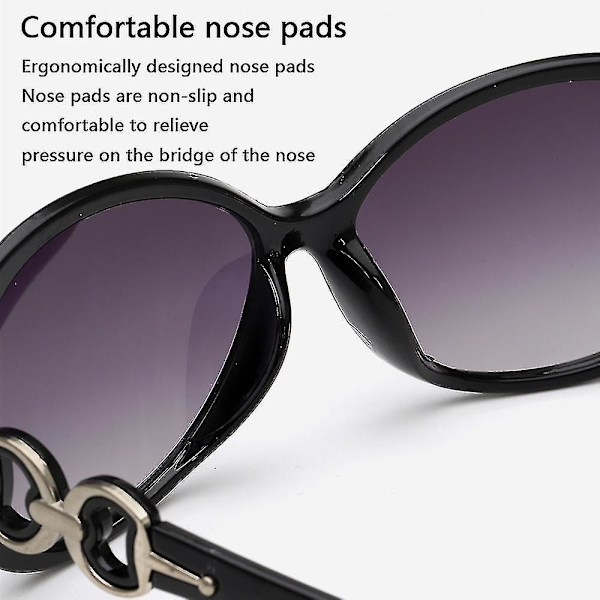 Dame Retro Oversized Solbriller Kvinner Brede Skygger Oval Elegant Briller, Lilla Eske