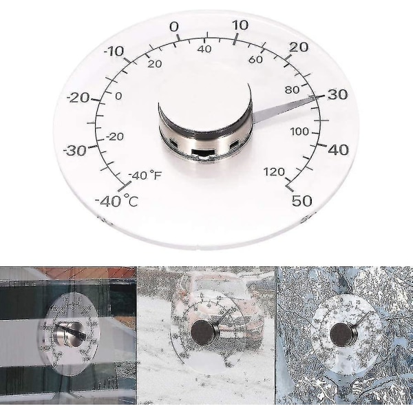 Væg vindues termometer Udendørs Indendørs Transparent Batterifri 681c |  Fyndiq