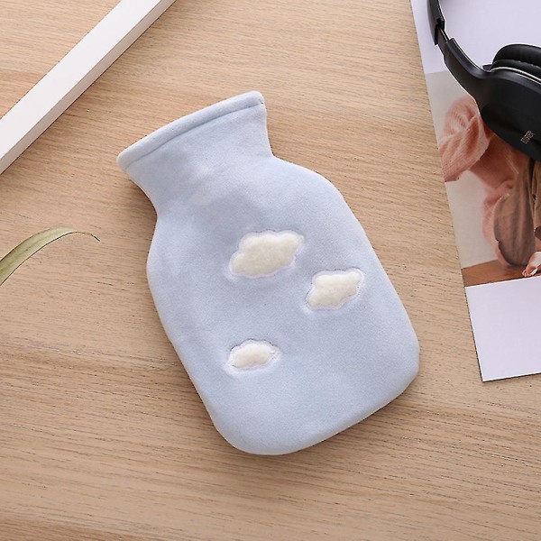 Varmtvannsflaske i gummi med tegneseriedeksel Elastisk isolerende gummifôr Ideell gave til din mor Barn A