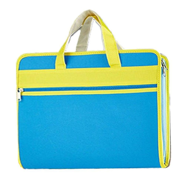 Vattentät Canvas Förvaringsmapp Bärbar Portfölj Flera Lager Insatsmapp Blue Shape1