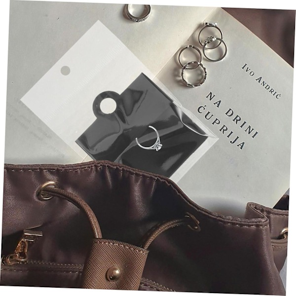 100 stk. Sikre Papir Smykke Display Kort Ring Display Emballage Kort Stilfulde Ring Fremvisningskort