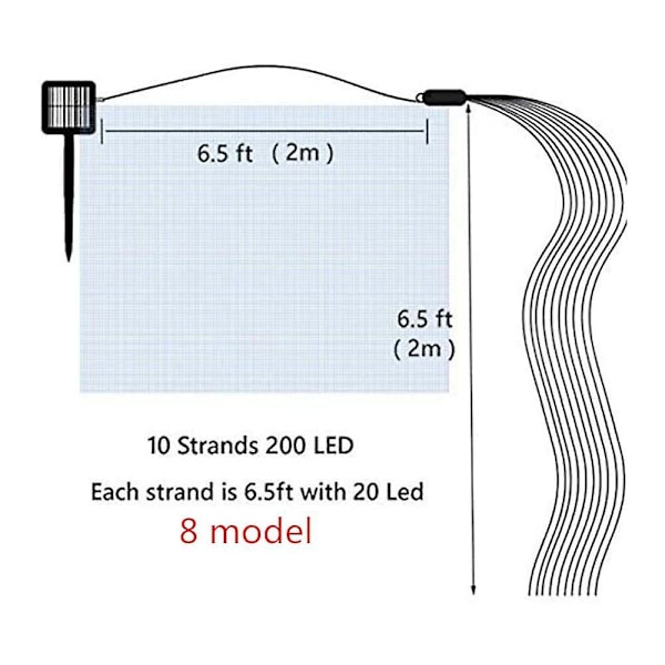 Solcellsbelysning för utomhus 2mx10st 200led Rankor Grenar Fe