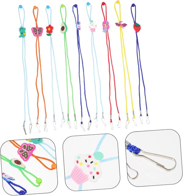 10 stk. brilleremmer elastiske brillesnorer tegneseriedesign