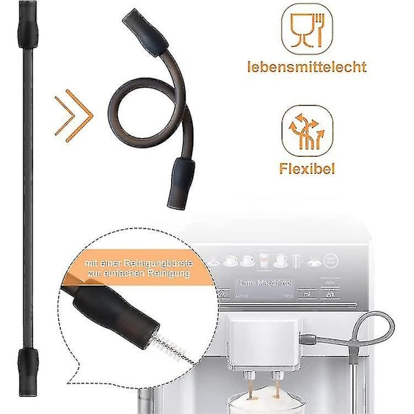 Vaihtoletku + puhdistusharjan setti: Bosch Veroaroma ja Siemens Eq.6 kahvikoneille (tummanharmaa) Kb
