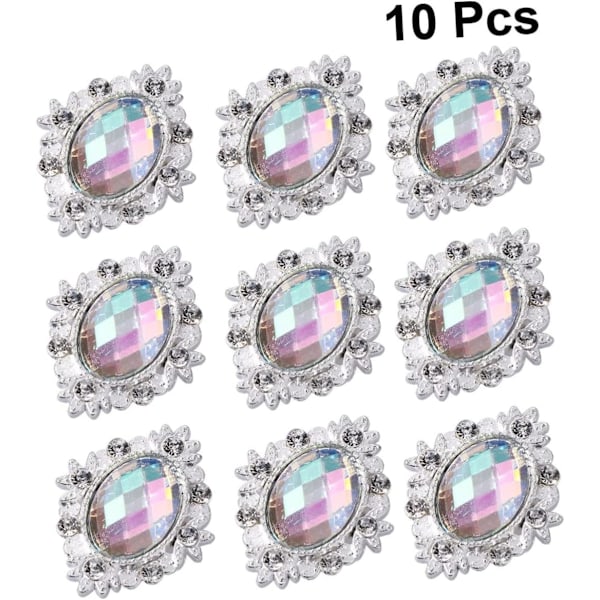 10 stk. Skoklips Rhinestone Flat Back Knapp Sko
