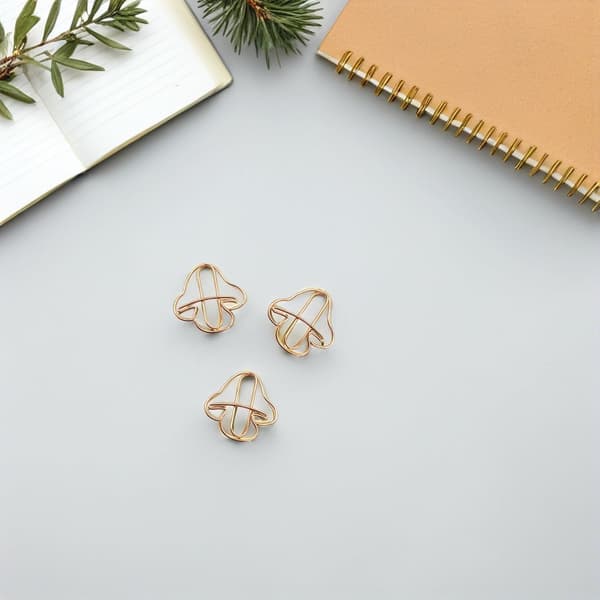 20 stk. rosegull sopp mini binders små dekorative filklemmer