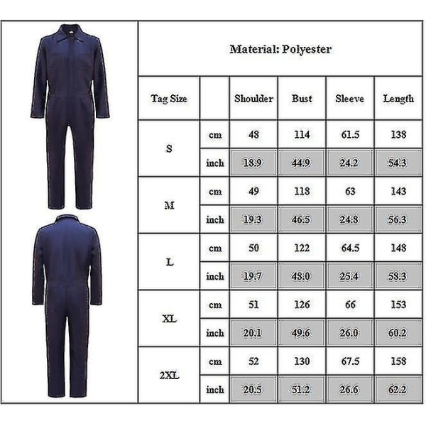Män The Curse Of Costume Ärmar Arbetskläder Krage Jumpsuit Fancy Up S