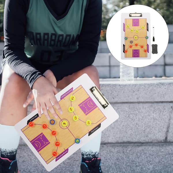 Dubbelsidig basketcoachbräda Urklipp Torr raderbar yta Magnetisk basketcoachbräda Set