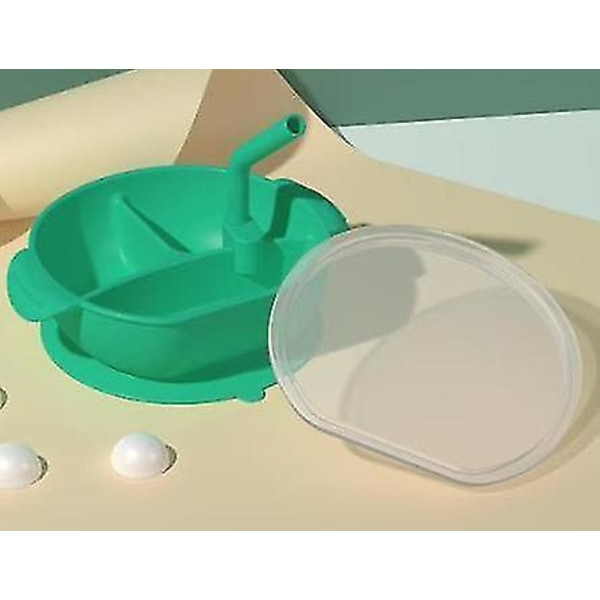 Børns silikone madbakke med halmtilbehørsskål