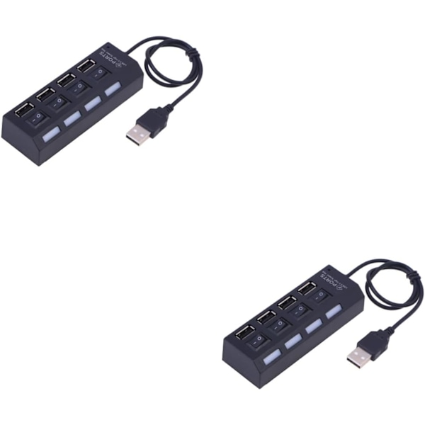 2 kpl 4 USB-keskitin 4-porttinen datakeskitin USB-jakaja USB 2.0 -keskitin 4-porttinen datakeskitin USB-keskitin USB 2.0