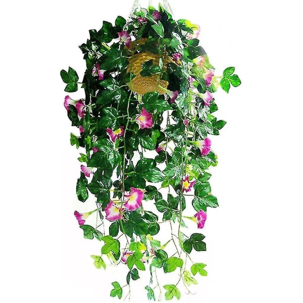 Daluo New Arrival 2 klaser kunstige vinstokke 35,4" Morning Glory hængende planter Silkeguirlande Falsk grøn plante Hjemmehave Væghegn Trappe Udendørs-