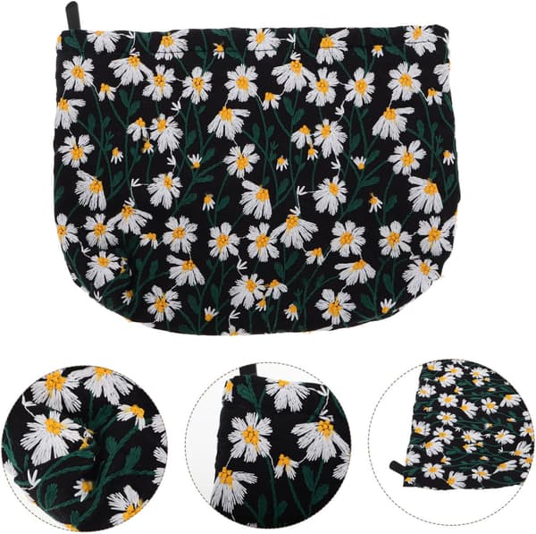 Daisy Blommig Sminkväska Robust Canvas Rese Necessär Organizer