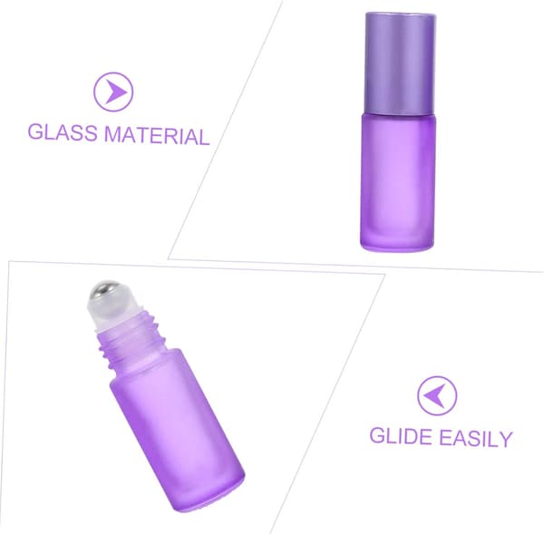 6st Multifunktionella Glasflaskor Frostat Rollerball Flaskor Eterisk Olja Behållare Reserulle