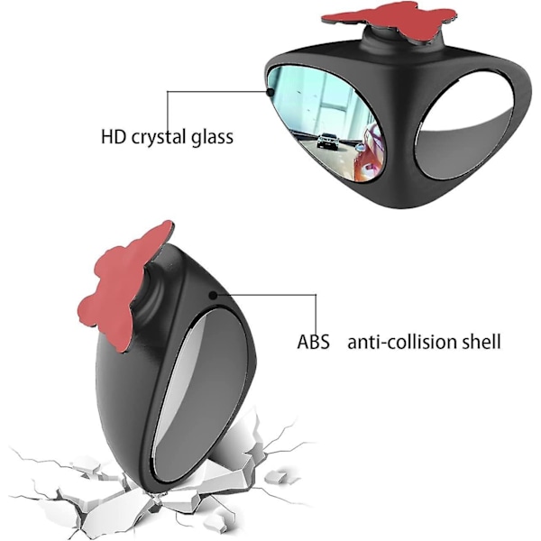 Blind Spot Spejle, 2 stk Blind Spot Spejl Kørsel 360 Justerbar Hjælpespejl Universal