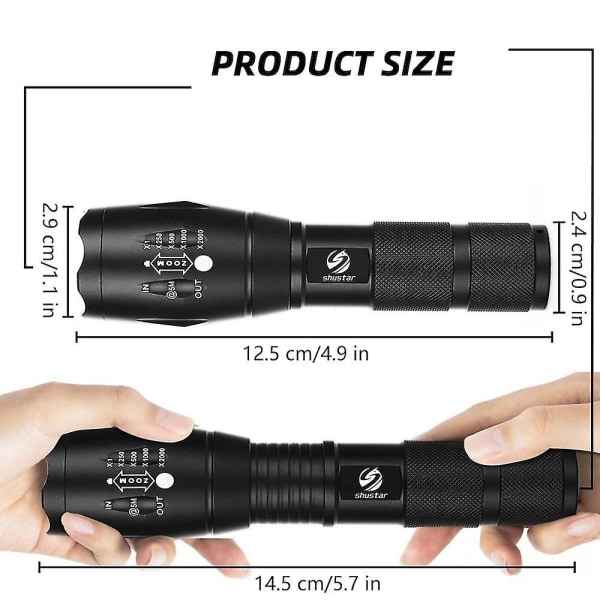 Led Lommelygte Ultra Lys Torch L2/v6 Camping Vandtæt