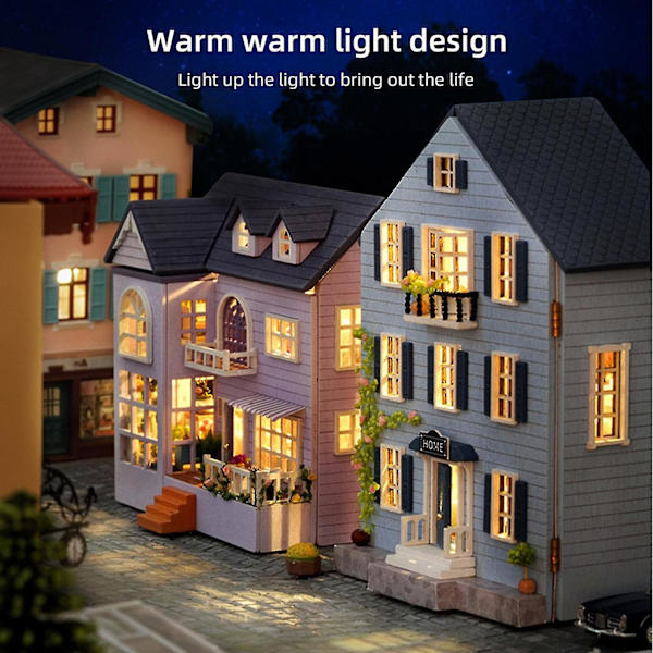 3D Miniatyrdockhus Present Hållbart Kreativt Monterade Leksaker