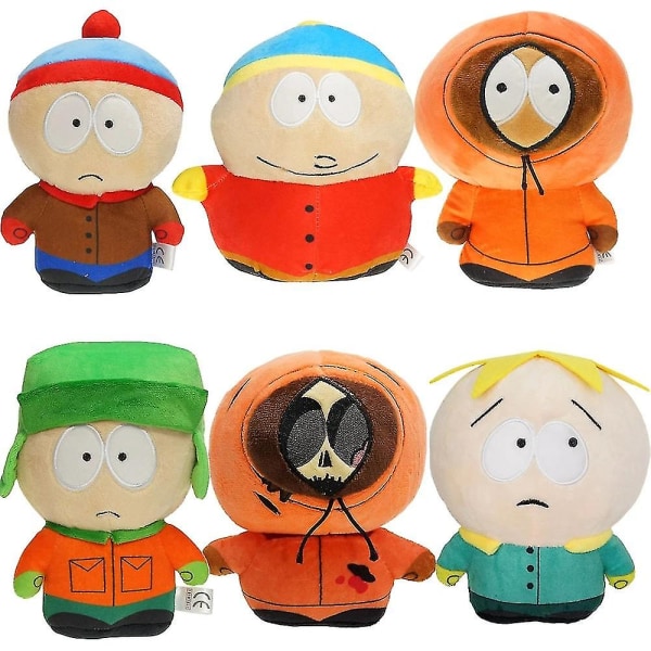 Plushleksak South Park-docka Cartman Kawaii Plyschdockor Pojke Flicka För 6 pcs one set