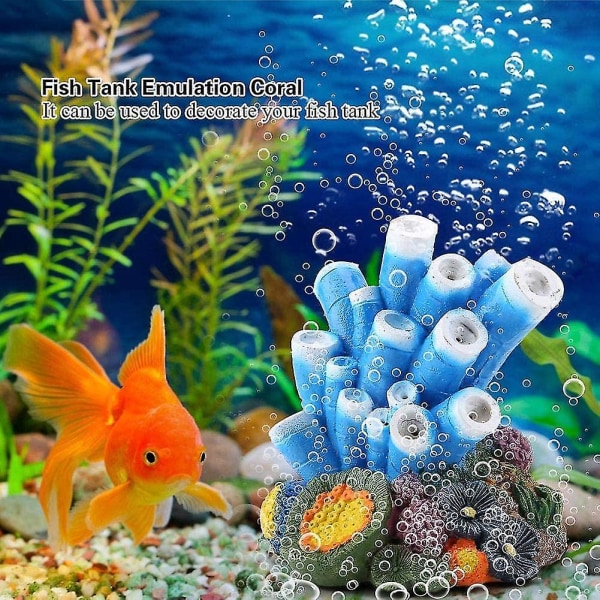 Kunstig koral emulering harpiks plante luftboble sten akvarium akvarium landskabsdekoration