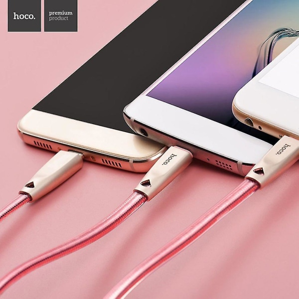 Hoco U9 3-in-1 Jelly-neulottu latauskaapeli USB 3.0 TypeC MicroUSB