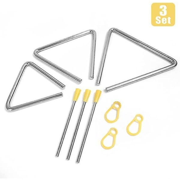 3 Stk Musical Triangles Hand Percussion Instrument