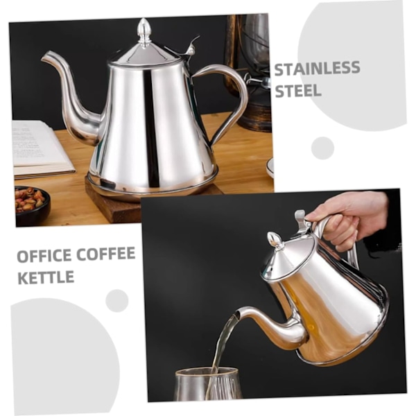 Rustfrit stål tekande med si, kedel til te, kaffe, ml kedel til kontoret