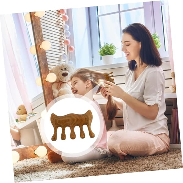 Hårbottenborste i trä för hårmassage, bärbar kamdesign