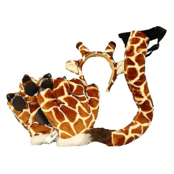 Anime-asu Eläimen Kynsien Pehmolelut Käsineet Söpöt Korvat Pääpanta Aikuisten ja Lasten Giraffe four pieces