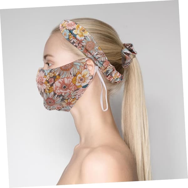 1 set dekorativt hårband och mask för damer elastiskt hårband