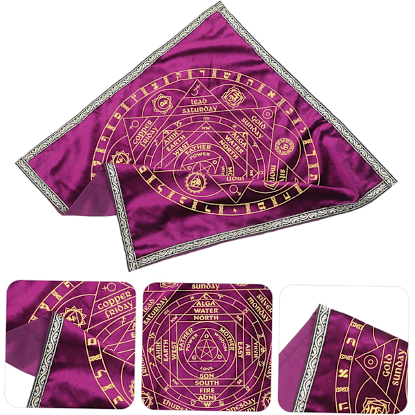 Alterduk 60x60cm Tarot Divinasjonsduk Fløyel for Tarotspill Lesesjoner