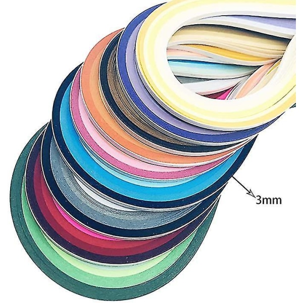 3x390mm Papir Quilling Strips Sæt 900 Strips 40 farver