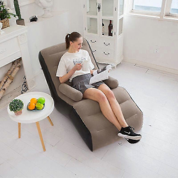 Foldbar Oppustelig Recliner med Armlæn - (Ingen Luftpumpe) (Khaki)