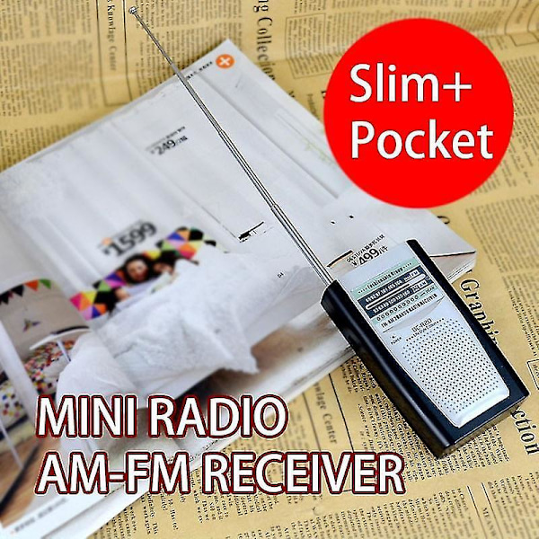 Bærbar Radio Mini AM FM Teleskopantenne Lomme