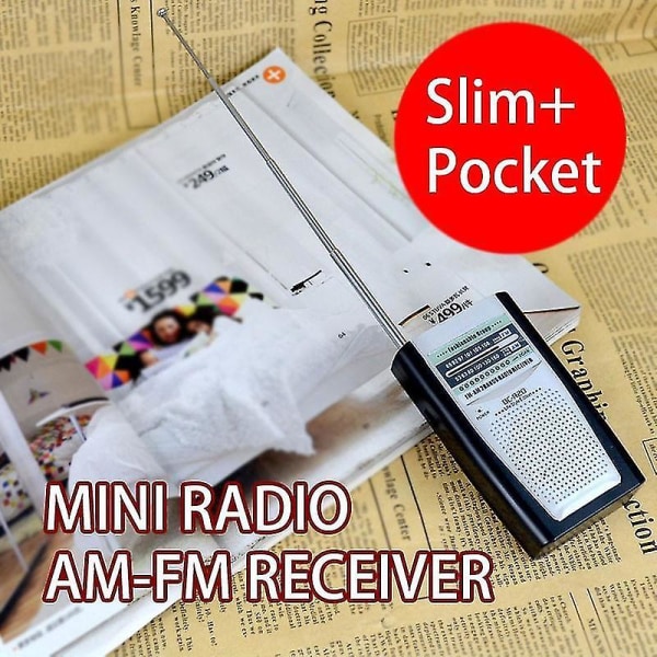 Bærbar Radio Mini Am Fm teleskopisk antennelomme