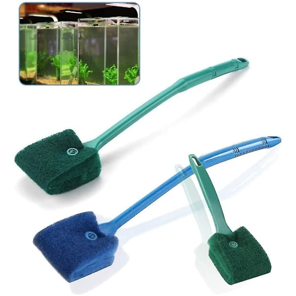 Akvarium Svampbørste, 2 stk Dobbeltsidet Anti-slip Alger Akvarium Rengøringsbørste