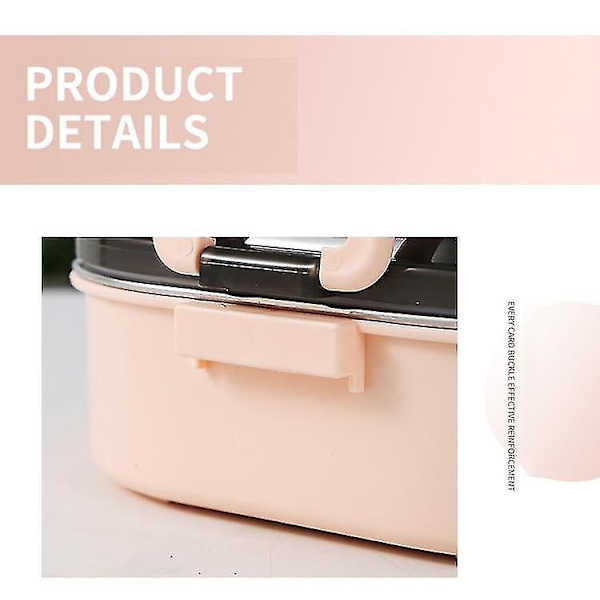 304 Rostfritt Stål Lunchbox Läcksäker Bento Rosa