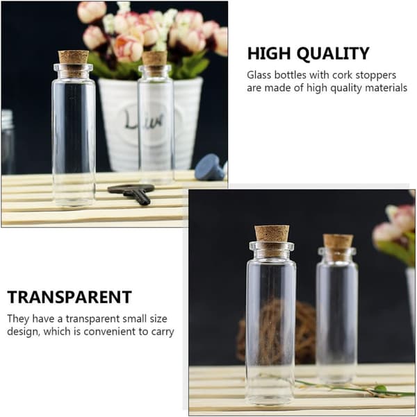 24 st DIY korkönskeflaskor Små önskeflaskor 18 ml glas med korkpropp