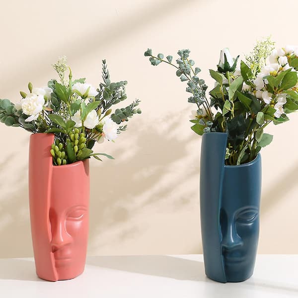 Europeisk Heminredning Plastvas Obrustet Bröllopsblomma (grön)