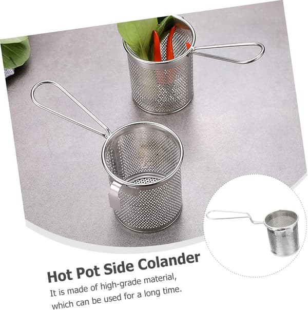 Si i rustfrit stål til hotpot, hængende si-kurv, net-si