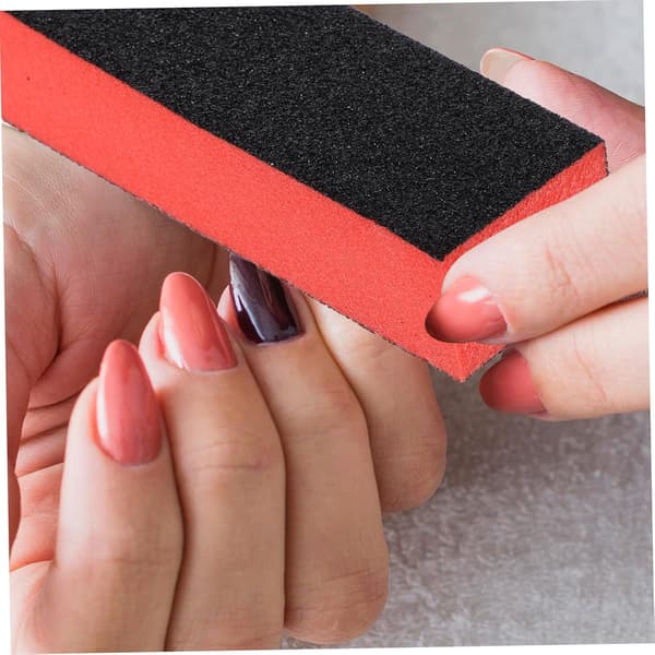 10 stk. sorte neglepoleringssvampbufferblokke 3-sidet elastisk bomuldsmanicurefiler