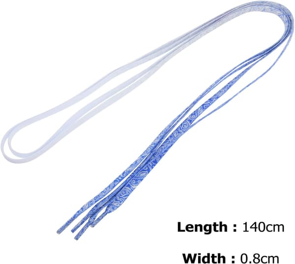 Gradient Mørkeblå Paisley Elastiske Snørebånd 140cm Flade Sneaker Skobånd Erstatningstilbehør
