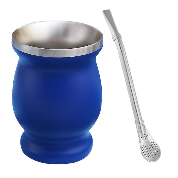 Mate Cup i rostfritt stål Argentina kalebassformad kruka magkopp Dubbellagers vakuum mugdubbelväggig, lätt att rengöra