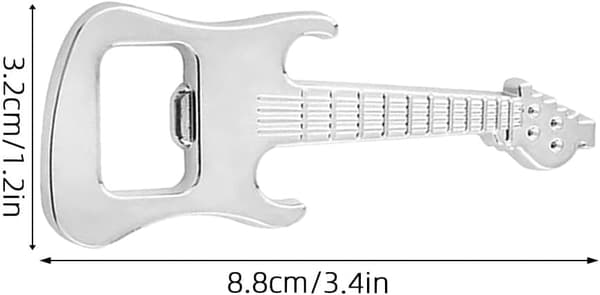 4 stk. flaskeåpnere i sølv sinklegering med fiolin- og gitardesign