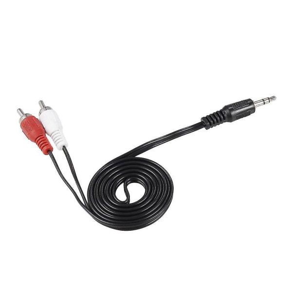 3,5 mm stikprop til 2 RCA han-stereo lyd Y-adapterkabel