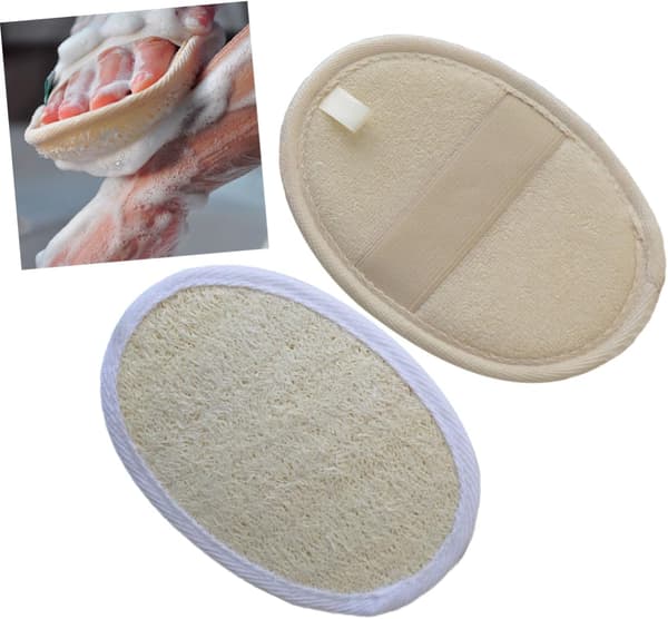 2 stk eksfolierende renseputer for bade-loofah-børste for dusjskrubb-børste