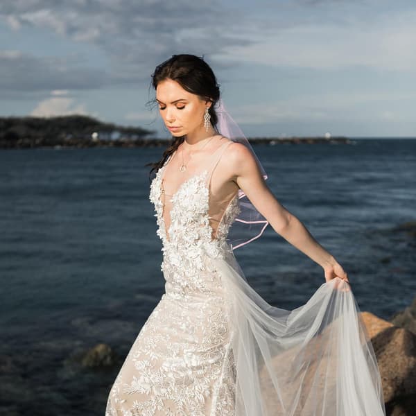 2 stk kort brudeslør elegant netting bryllupshodeplagg dobbeltlags kam brudedusj dekorasjon for kvinner