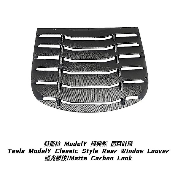 Bilstylning för Tesla Model Y 2021 1 st ABS Bakruta Solskydd Solskyddsspoiler Vingtrimning Biltillbehör Carbon fiber look