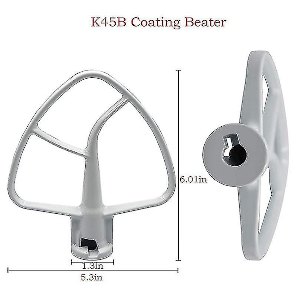 Mixer Kit til KSM150 Inkluderer Dejgkrog, Piskeris og Belagt Fladepisker, 3 Dele Stativmixere Re-yuhao