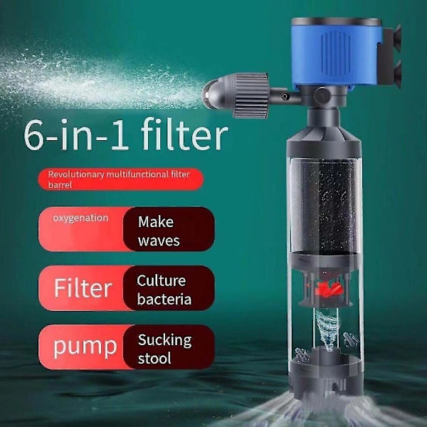 15 6 i 1 Fisk Toiletfilterpumpe Lav Sug Vandpumpe